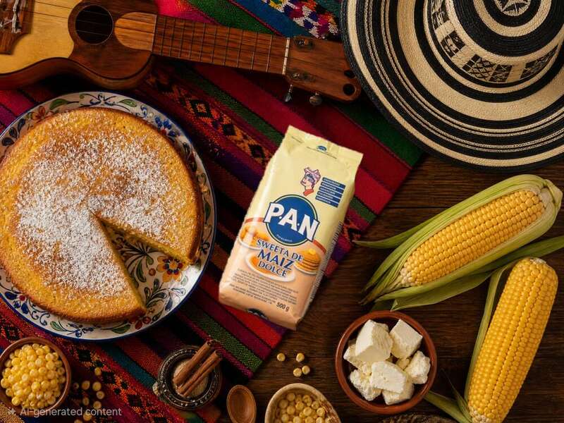 Sweet Corn Cake round powdered