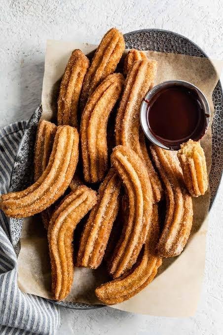 Churros with chocolate dipping sauce