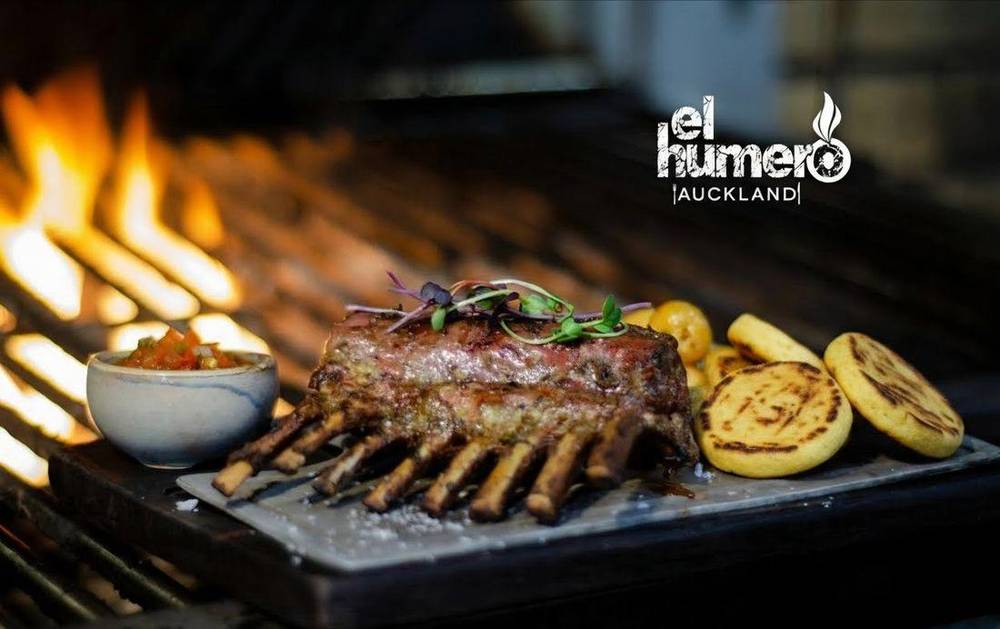 El Humero grilled lamb rack with arepas